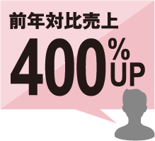 前年対比売上400%UP