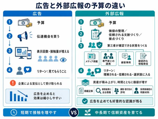 広告と外部広報の予算の違い